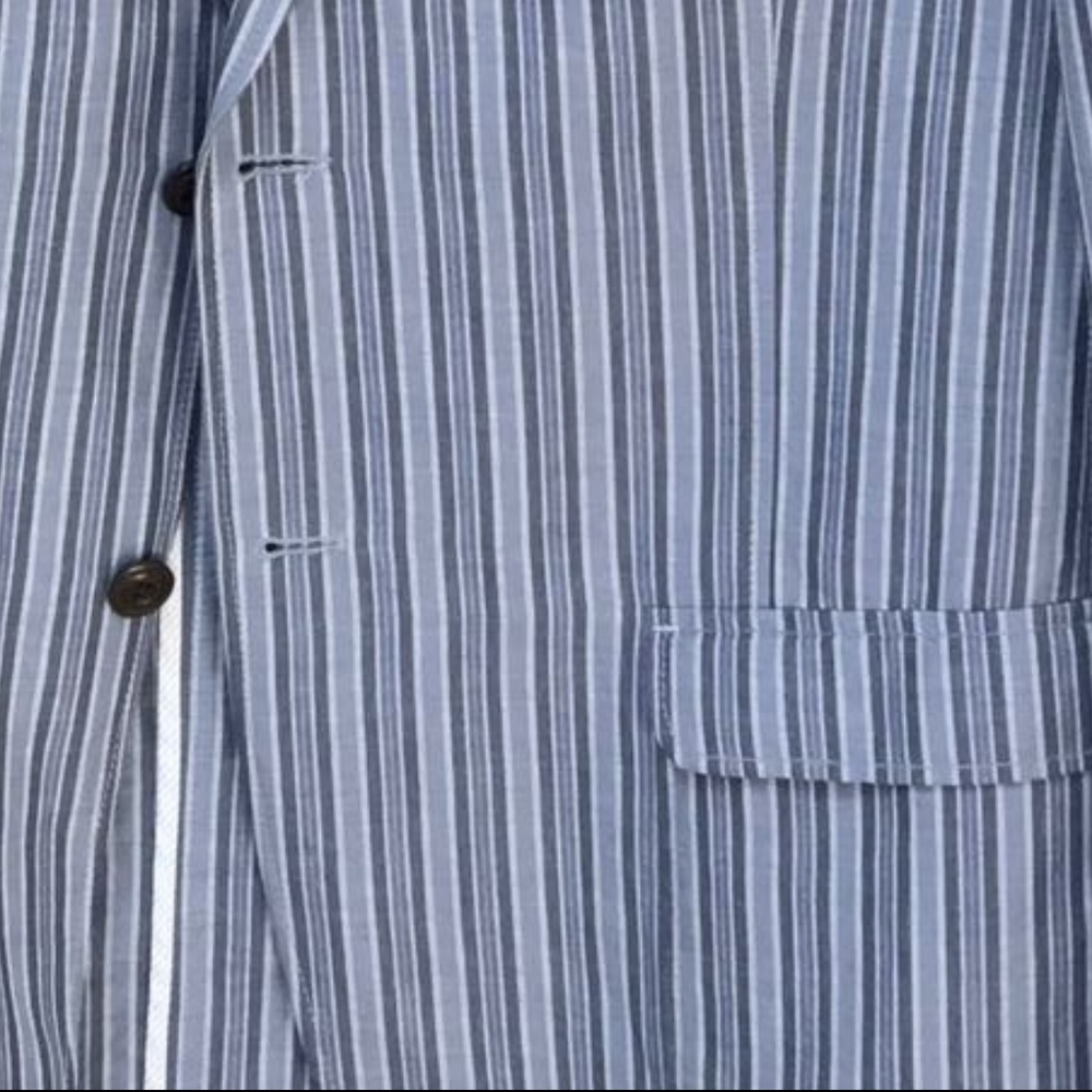 SUMMER SALE Black Brown 1826 Striped Blue Blazer